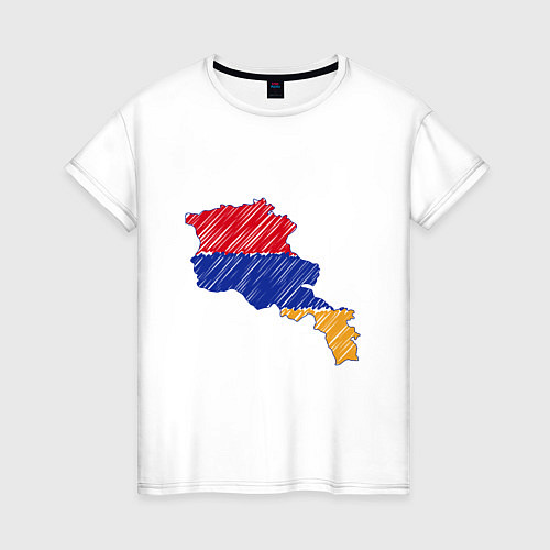 Женская футболка Карта Армения / Белый – фото 1