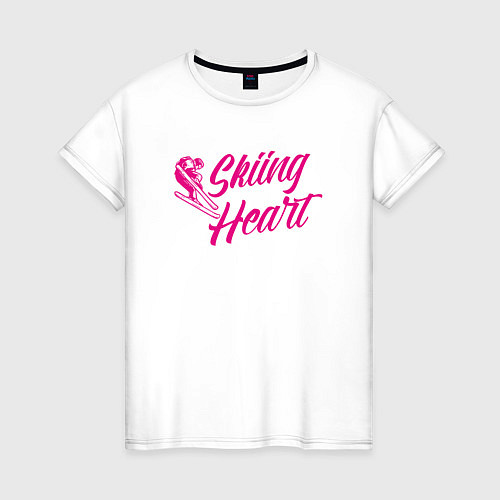 Женская футболка SKIING WITH HEART / Белый – фото 1