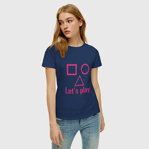 Женская футболка Давай Сыграем / Тёмно-синий – фото 3
