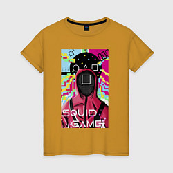Женская футболка Squid Game злодей в маске