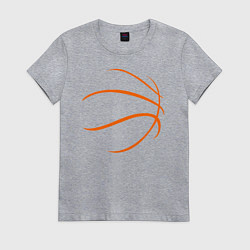 Футболка хлопковая женская Баскетбольный мяч, цвет: меланж