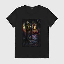 Женская футболка Деревья в ночи