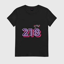 Футболка хлопковая женская Игрок - 218, цвет: черный