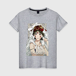 Футболка хлопковая женская Princеss mononoke, цвет: меланж