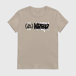 Женская футболка Линкин Парк Лого ЧБ Рок Linkin Park