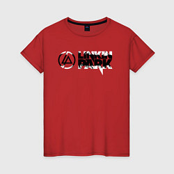 Женская футболка Линкин Парк Лого ЧБ Рок Linkin Park