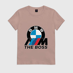 Футболка хлопковая женская BMW BOSS, цвет: пыльно-розовый