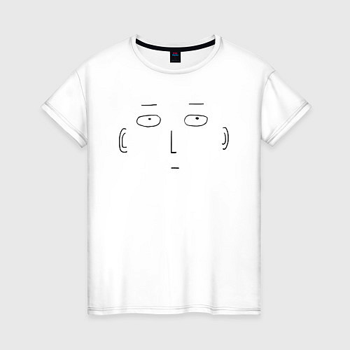Женская футболка Лицо Сайтама One Punch-Man / Белый – фото 1
