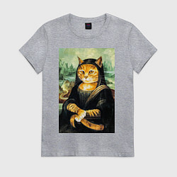 Женская футболка Мона киса