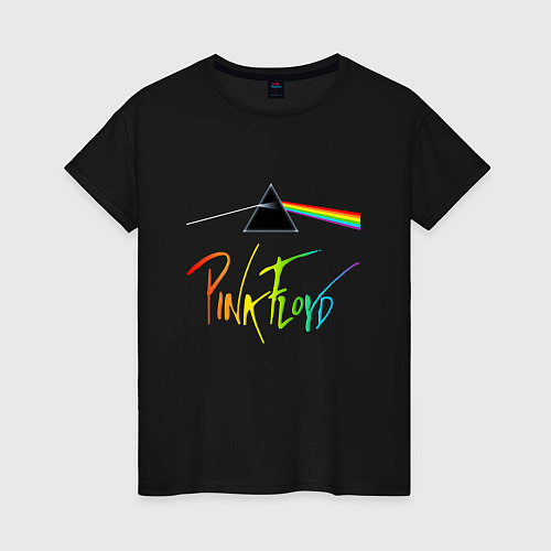 Женская футболка PINK FLOYD COLOR LOGO / Черный – фото 1