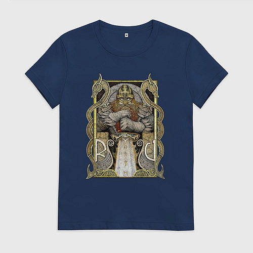 Женская футболка Бог славянский / Тёмно-синий – фото 1
