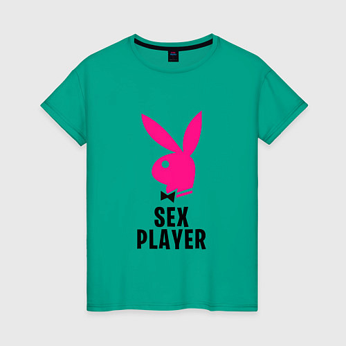 Женская футболка СЕКС ИГРОК PLAYBOY / Зеленый – фото 1