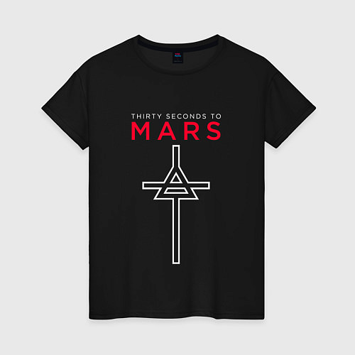 Женская футболка 30 Seconds To Mars, logo / Черный – фото 1