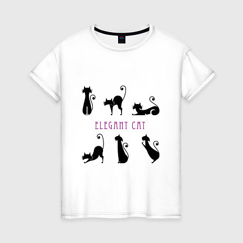 Женская футболка Элегантные коты / Белый – фото 1