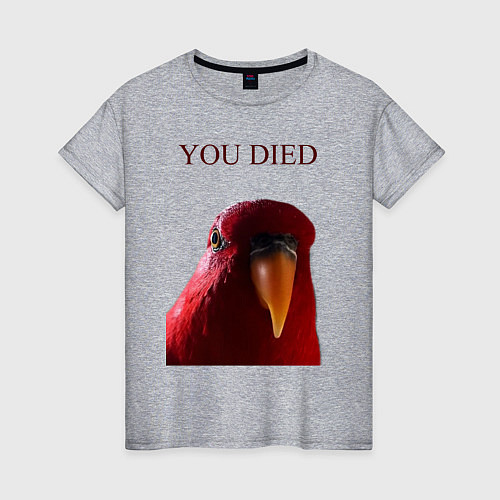Женская футболка Красный попугай / Меланж – фото 1