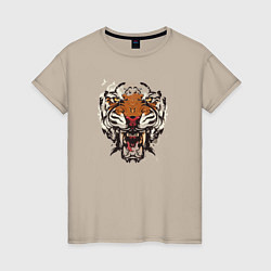 Женская футболка Angry Tiger watercolor