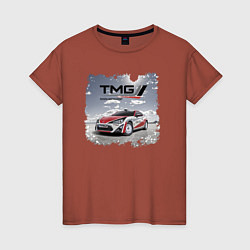 Футболка хлопковая женская Toyota TMG Racing Team Germany, цвет: кирпичный