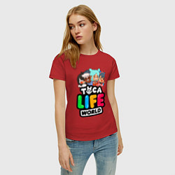 Футболка хлопковая женская TOCA LIFE WORLD ТОКА ЛАЙФ ВОРЛД ПЕРСОНАЖИ, цвет: красный — фото 2