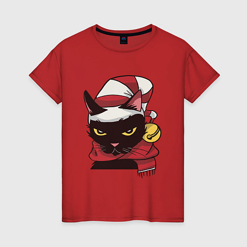 Женская футболка Christmas Cat / Красный – фото 1