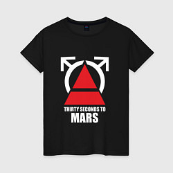 Футболка хлопковая женская 30 Seconds To Mars Logo, цвет: черный