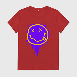 Женская футболка НИРВАНА СМАЙЛ НЕОН