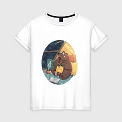 Женская футболка Мечтающий медведь