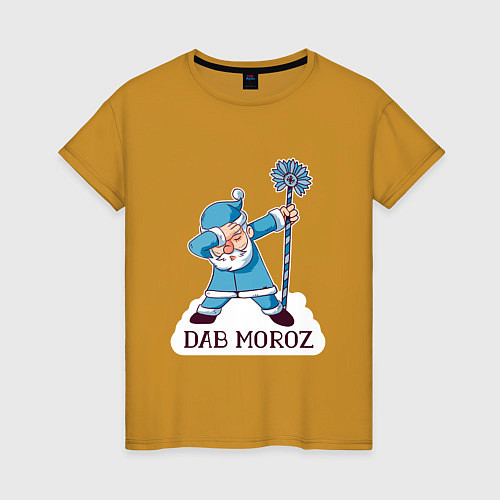 Женская футболка Dab Moroz / Горчичный – фото 1