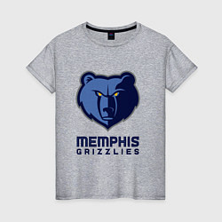 Футболка хлопковая женская Мемфис Гриззлис, Memphis Grizzlies, цвет: меланж