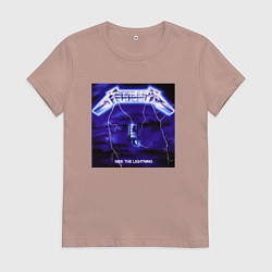 Футболка хлопковая женская Ride The Lighting, цвет: пыльно-розовый