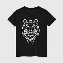 Футболка хлопковая женская Tiger print, цвет: черный