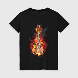 Женская футболка Burning guitar