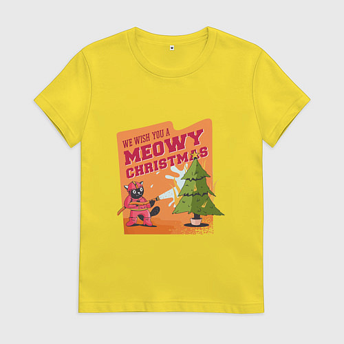Женская футболка Firefighter Cat / Желтый – фото 1