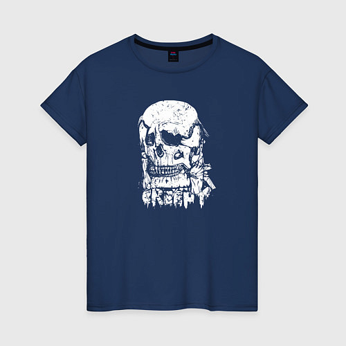 Женская футболка Creepy / Тёмно-синий – фото 1