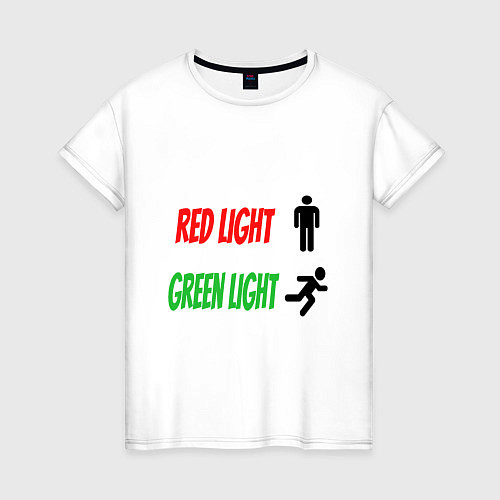 Женская футболка Red, Green Light / Белый – фото 1