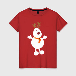 Женская футболка Олень снеговик 01