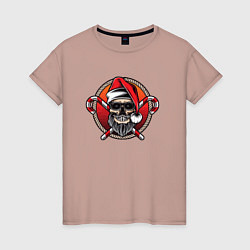 Женская футболка Skull Santa