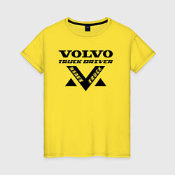 Футболка хлопковая женская Volvo Дальнобойщик, цвет: желтый