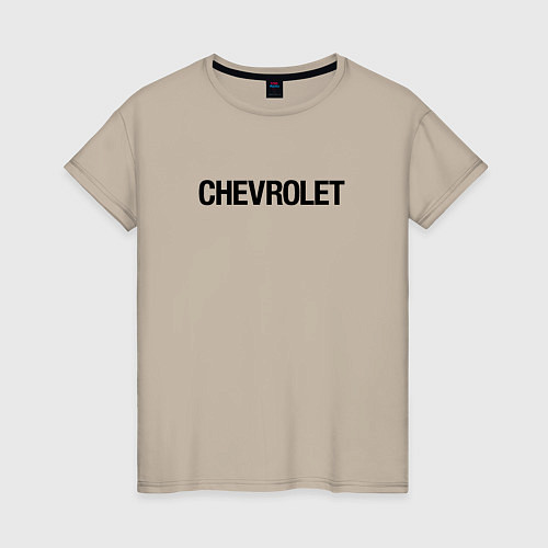 Женская футболка Chevrolet Лого Эмблема спина / Миндальный – фото 1