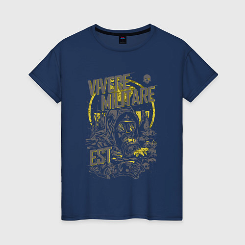 Женская футболка Сталкер в химзащите / Тёмно-синий – фото 1