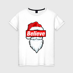 Женская футболка I Believe In Santa Я Верю В Санту
