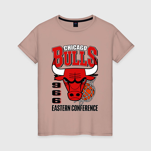 Женская футболка Chicago Bulls NBA / Пыльно-розовый – фото 1