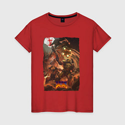 Футболка хлопковая женская Doom Eternal Poster, цвет: красный