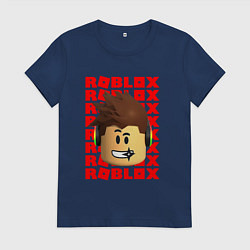 Женская футболка ROBLOX RED LOGO LEGO FACE