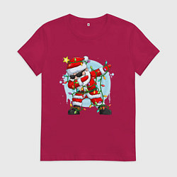 Женская футболка DAB SANTA CLAUS В ГЕРЛЯНДЕ