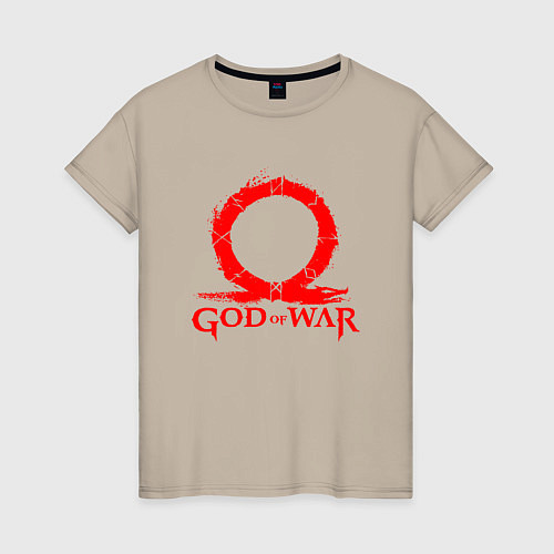 Женская футболка GOD OF WAR RED LOGO RAGNAROK / Миндальный – фото 1