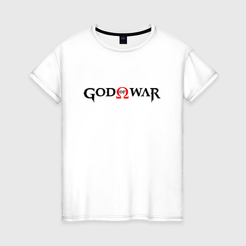 Женская футболка GOD OF WAR LOGO BLACK RED / Белый – фото 1