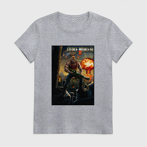 Женская футболка Poster Duke Nukem 2 / Меланж – фото 1
