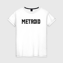 Футболка хлопковая женская Metroid Dread Black Logo, цвет: белый