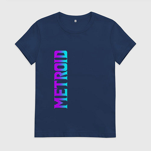Женская футболка Neon Logo Metroid Dread / Тёмно-синий – фото 1