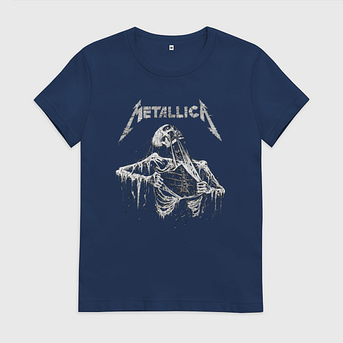 Женская футболка Metallica - thrash metal! / Тёмно-синий – фото 1
